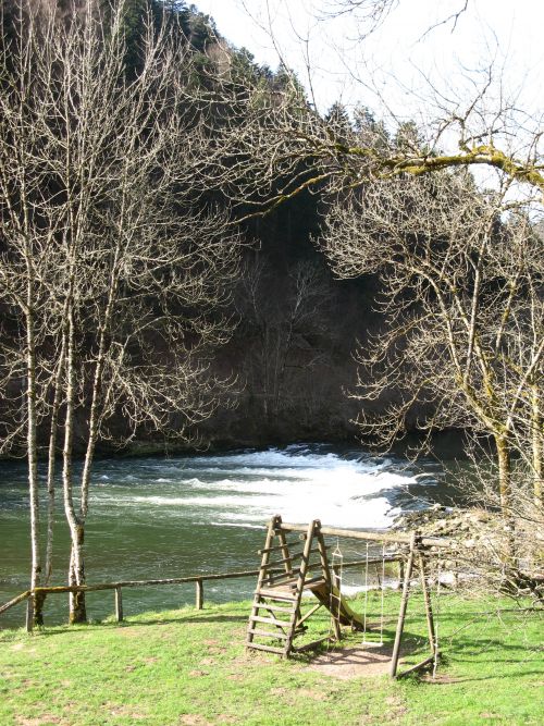 Le Doubs vue de l'auberge du moulin du plain